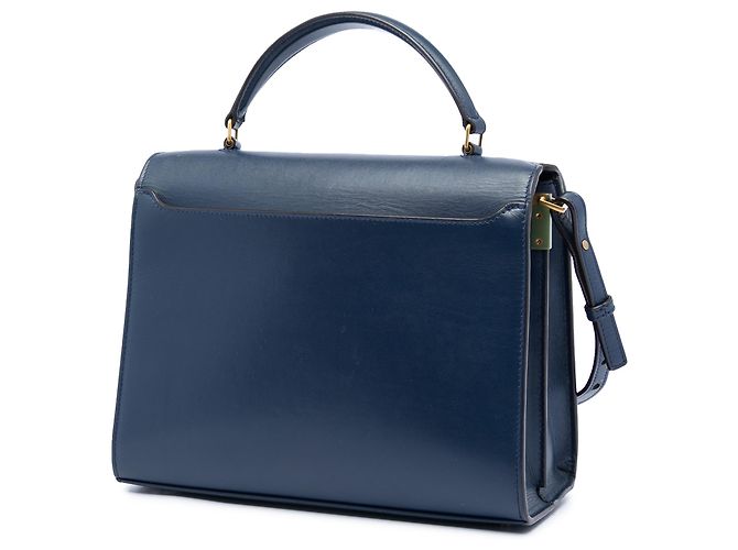 Cassandra Borsa a mano Saint Laurent Classic Monogram in pelle di vitello e scamosciato blu, misura Medium Blu navy - vista 2