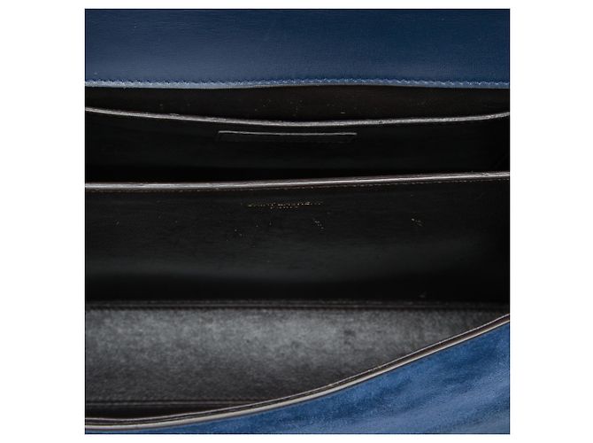 Cassandra Borsa a mano Saint Laurent Classic Monogram in pelle di vitello e scamosciato blu, misura Medium Blu navy - vista 4