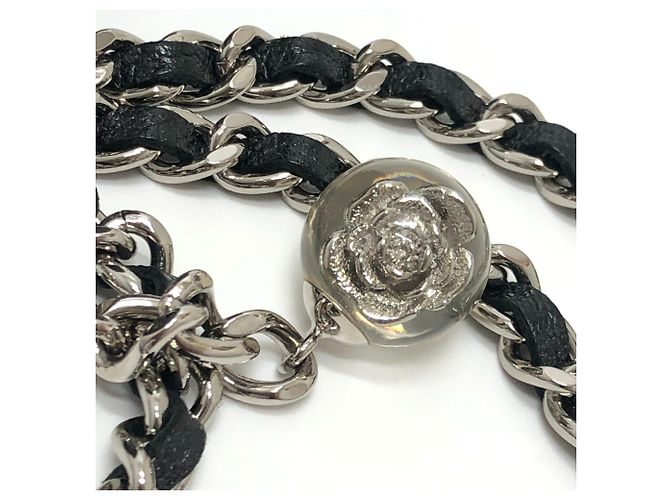Borsa a tracolla in pelle grigia Chanel Marrone - vista 8