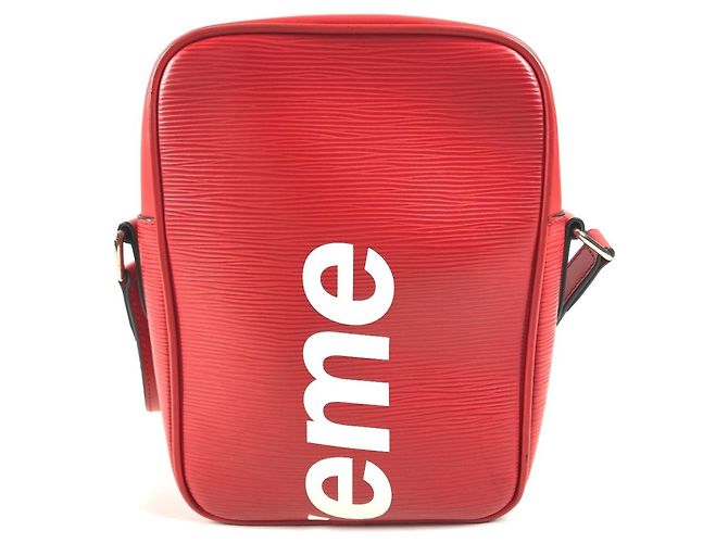 Borsa Danube PM in pelle Epi Louis Vuitton x Supreme Collaborazione Bianco Rosso - vista 2
