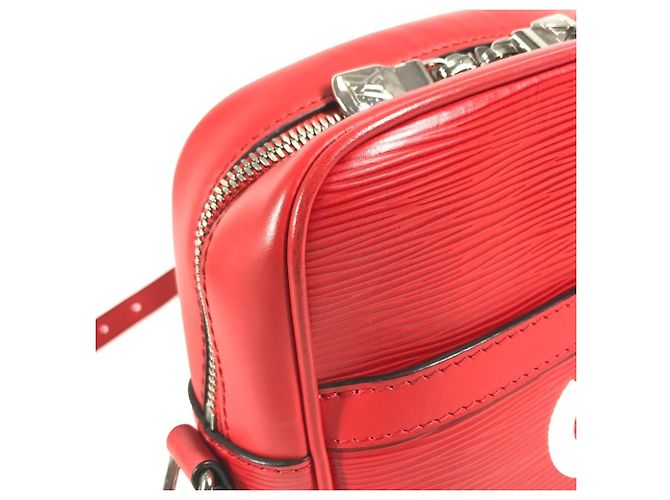 Borsa Danube PM in pelle Epi Louis Vuitton x Supreme Collaborazione Bianco Rosso - vista 9
