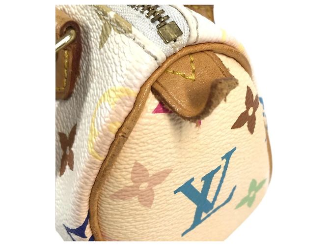 Borsa Boston Mini Speedy Louis Vuitton Monogram Multicolor Bianco - vista 10