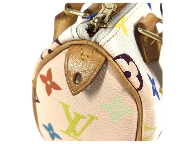 Borsa Boston Mini Speedy Louis Vuitton Monogram Multicolor Bianco - vista 11