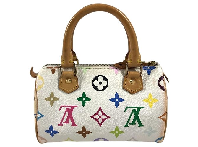 Borsa Boston Mini Speedy Louis Vuitton Monogram Multicolor Bianco - vista 2