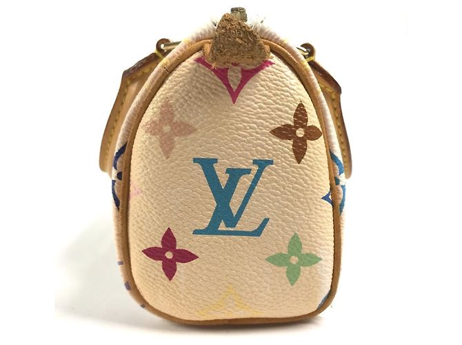 Borsa Boston Mini Speedy Louis Vuitton Monogram Multicolor Bianco - vista 4