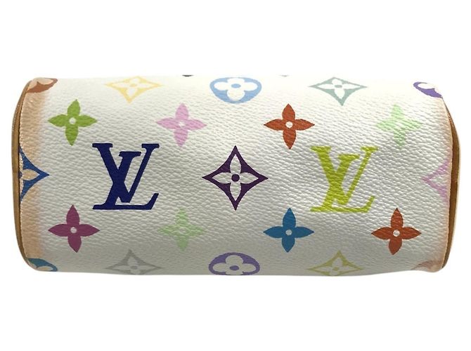 Borsa Boston Mini Speedy Louis Vuitton Monogram Multicolor Bianco - vista 5