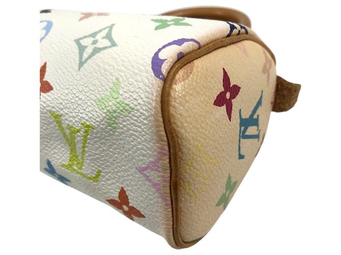 Borsa Boston Mini Speedy Louis Vuitton Monogram Multicolor Bianco - vista 6