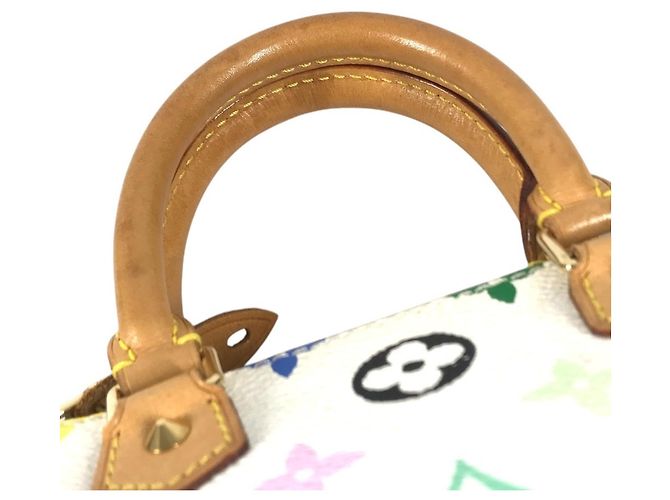 Borsa Boston Mini Speedy Louis Vuitton Monogram Multicolor Bianco - vista 9