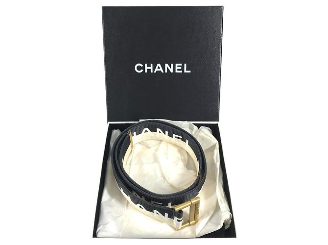 Chanel 01S CC Coco Mark Logo Print Gürtel Bicolor Schwarz Weiß - Ansicht 11