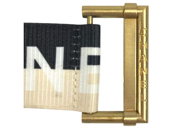 Chanel 01S CC Coco Mark Logo Print Gürtel Bicolor Schwarz Weiß - Ansicht 4