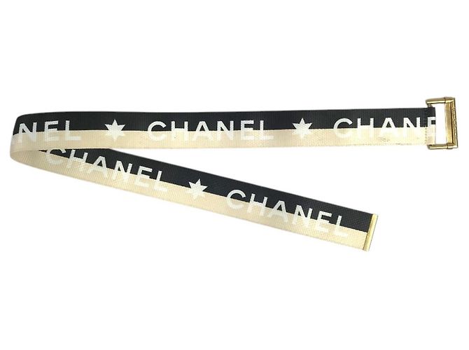 Chanel 01S CC Coco Mark Logo Print Gürtel Bicolor Schwarz Weiß - Ansicht 5