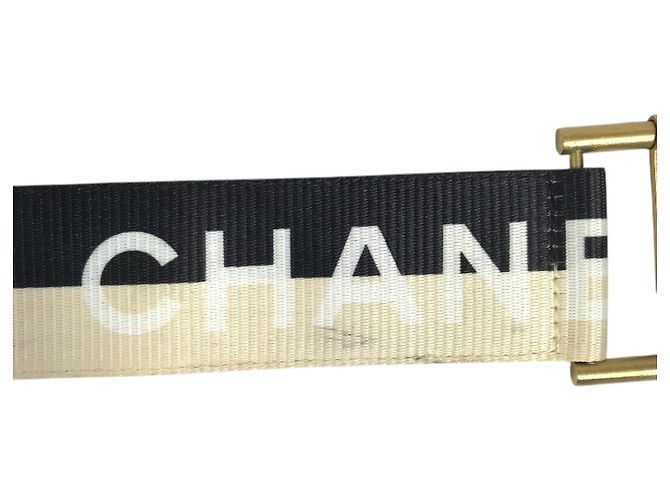 Chanel 01S CC Coco Mark Logo Print Gürtel Bicolor Schwarz Weiß - Ansicht 6