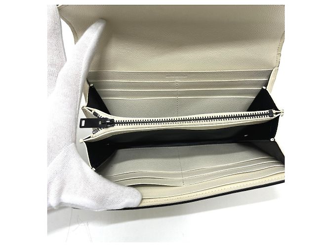 Portafoglio Yves Saint Laurent Cassandra Chevron Bicolor Nero Bianco - vista 11