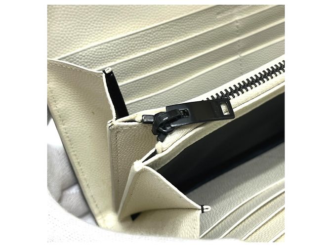 Portafoglio Yves Saint Laurent Cassandra Chevron Bicolor Nero Bianco - vista 14
