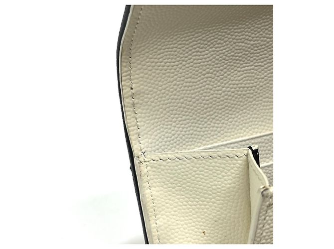 Portafoglio Yves Saint Laurent Cassandra Chevron Bicolor Nero Bianco - vista 16