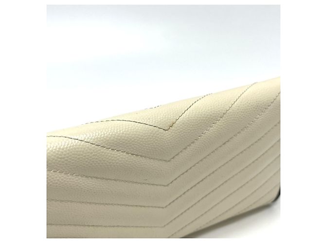 Portafoglio Yves Saint Laurent Cassandra Chevron Bicolor Nero Bianco - vista 3