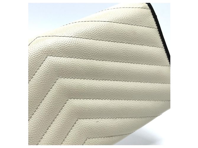 Portafoglio Yves Saint Laurent Cassandra Chevron Bicolor Nero Bianco - vista 4