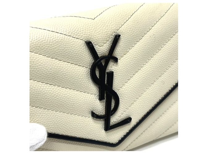 Portafoglio Yves Saint Laurent Cassandra Chevron Bicolor Nero Bianco - vista 5