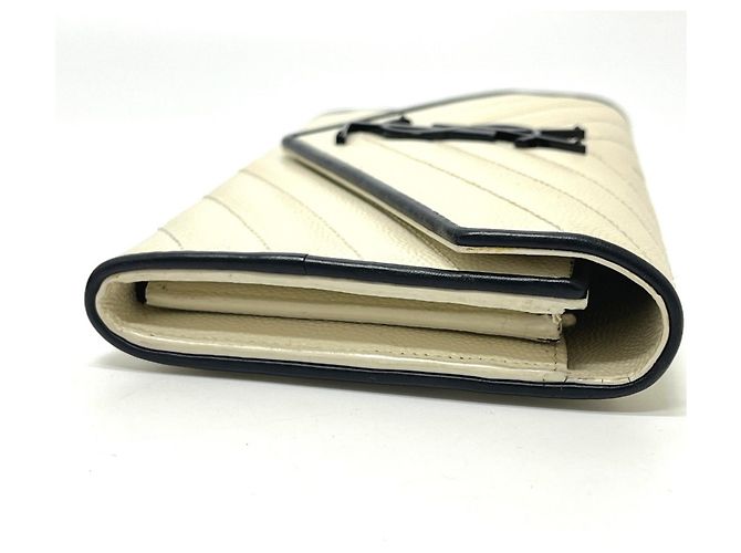 Portafoglio Yves Saint Laurent Cassandra Chevron Bicolor Nero Bianco - vista 6