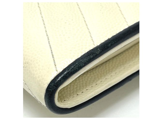 Portafoglio Yves Saint Laurent Cassandra Chevron Bicolor Nero Bianco - vista 8