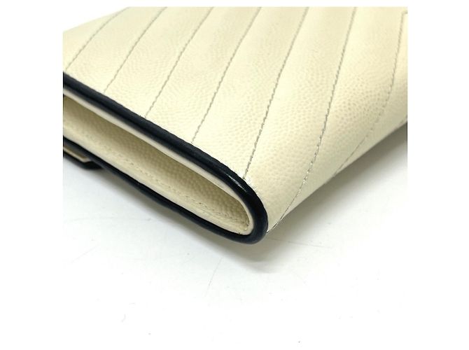 Portafoglio Yves Saint Laurent Cassandra Chevron Bicolor Nero Bianco - vista 9