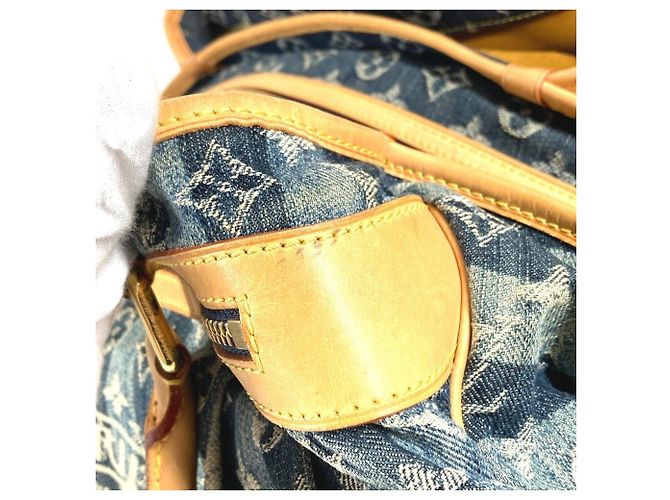 Borsa Louis Vuitton Monogram Denim Cavalier GM Blu - vista 10