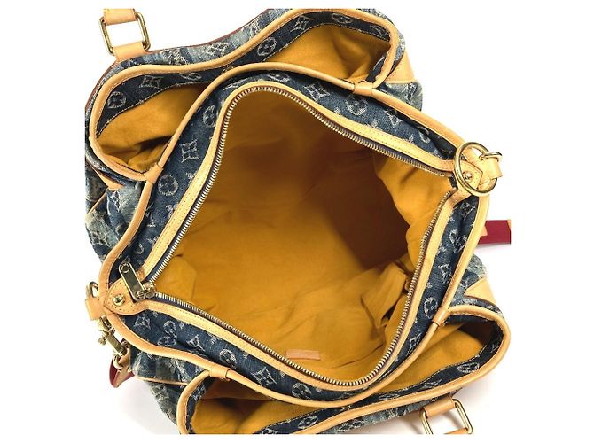 Borsa Louis Vuitton Monogram Denim Cavalier GM Blu - vista 12