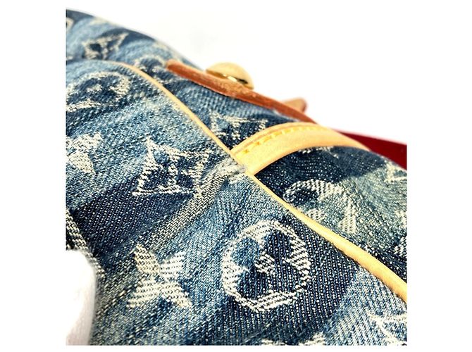 Borsa Louis Vuitton Monogram Denim Cavalier GM Blu - vista 14
