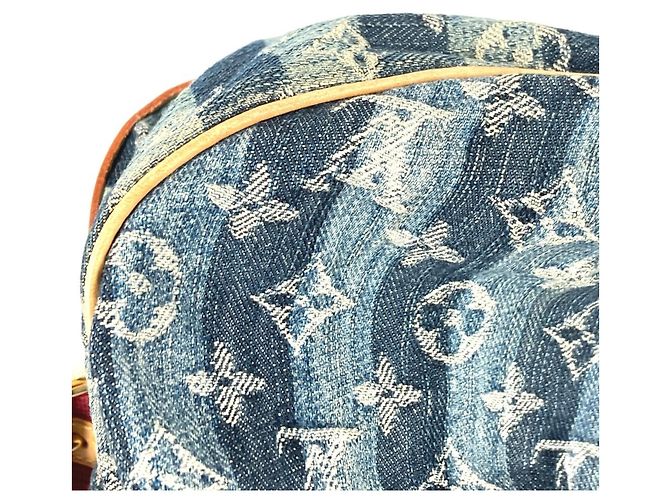 Borsa Louis Vuitton Monogram Denim Cavalier GM Blu - vista 15