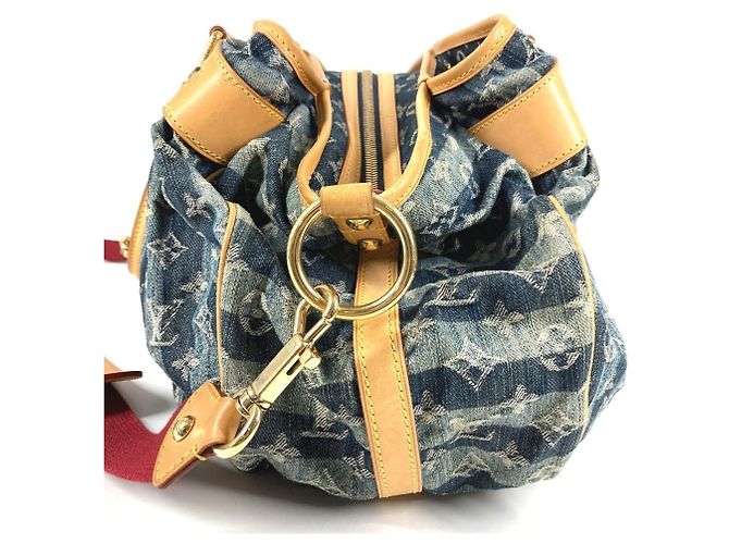Borsa Louis Vuitton Monogram Denim Cavalier GM Blu - vista 3