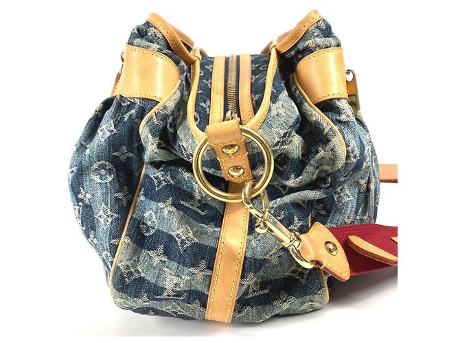 Borsa Louis Vuitton Monogram Denim Cavalier GM Blu - vista 4