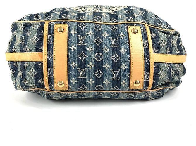 Borsa Louis Vuitton Monogram Denim Cavalier GM Blu - vista 5