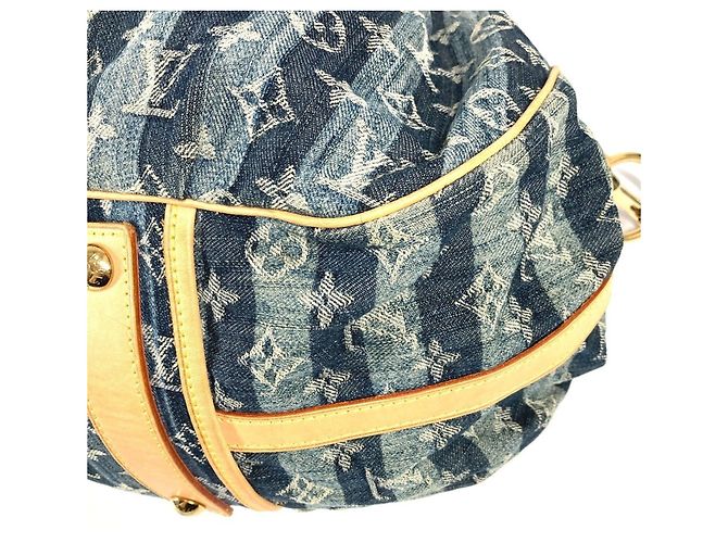 Borsa Louis Vuitton Monogram Denim Cavalier GM Blu - vista 6