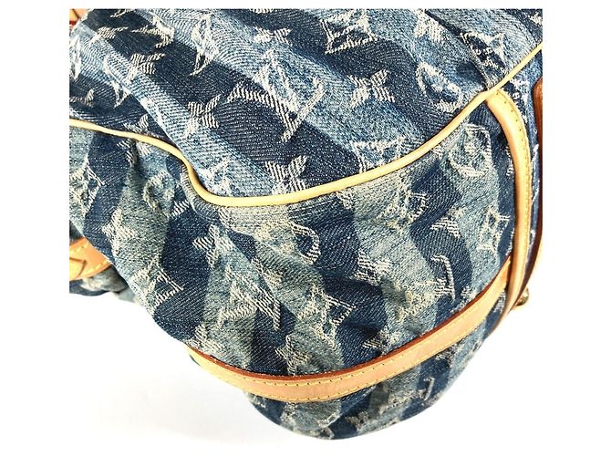 Borsa Louis Vuitton Monogram Denim Cavalier GM Blu - vista 7