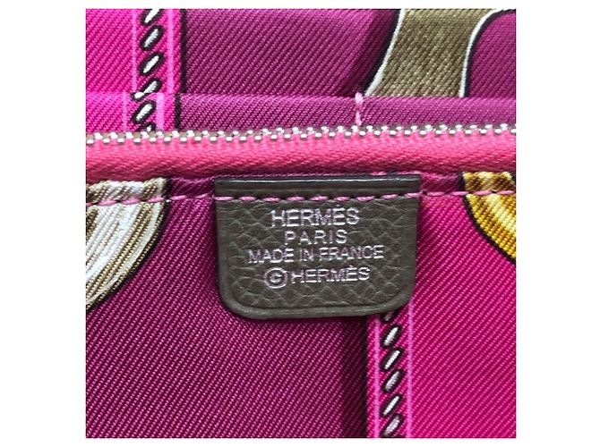 Cartera larga Azap Hermès en piel Epsom Castaño Gris pardo - vista 11