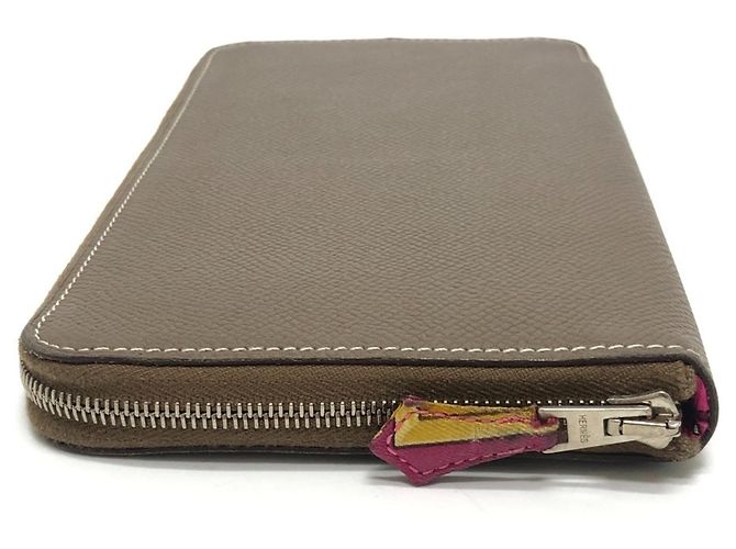 Cartera larga Azap Hermès en piel Epsom Castaño Gris pardo - vista 4