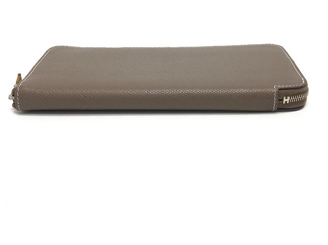 Cartera larga Azap Hermès en piel Epsom Castaño Gris pardo - vista 5