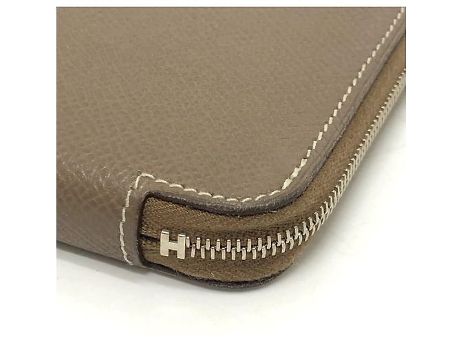 Cartera larga Azap Hermès en piel Epsom Castaño Gris pardo - vista 6