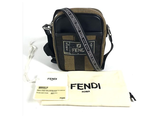 Fendi 7VA456 Borsa Crossbody Pochette Logo Pequin Nero Cachi - vista 17