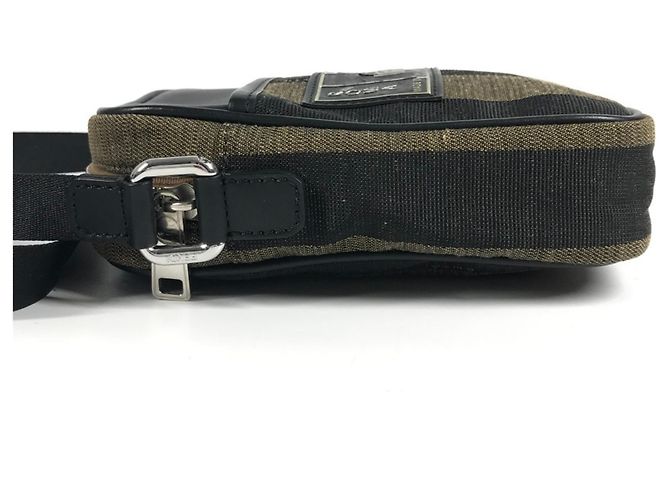 Fendi 7VA456 Borsa Crossbody Pochette Logo Pequin Nero Cachi - vista 3