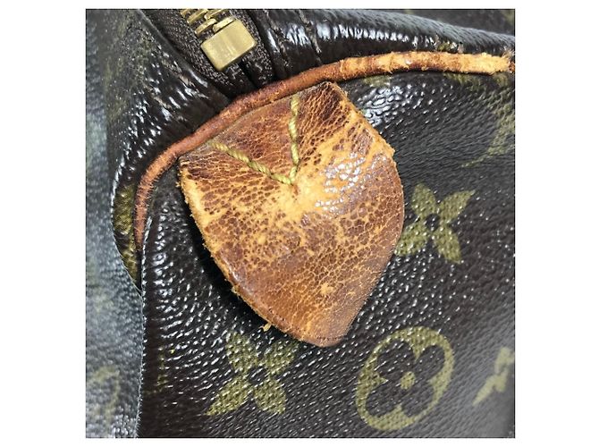 Louis Vuitton Monogram Speedy 35 Mini Boston Bag Marrone - vista 12