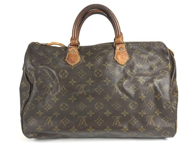 Louis Vuitton Monogram Speedy 35 Mini Boston Bag Marrone - vista 4