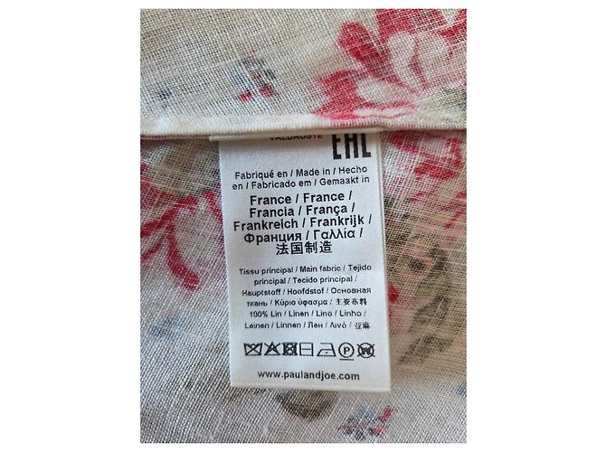 Paul & Joe Maxikleid aus Leinen mit Blumenmuster Pink Weiß Rot Blau Mehrfarben - Ansicht 17