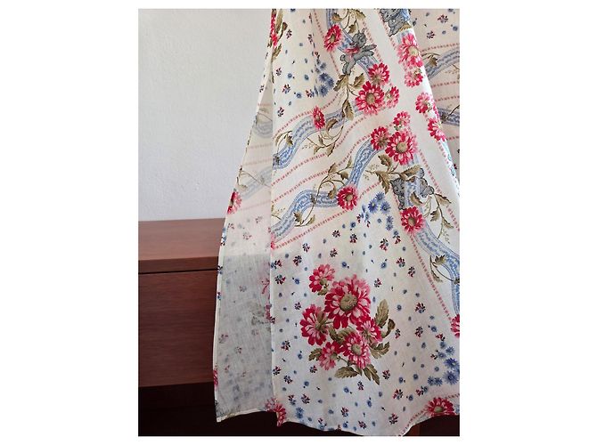 Paul & Joe Maxikleid aus Leinen mit Blumenmuster Pink Weiß Rot Blau Mehrfarben - Ansicht 9