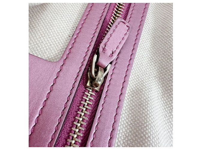 Sac cabas Gucci en toile GG Marron Rose - vue 14