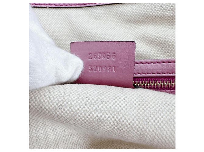 Sac cabas Gucci en toile GG Marron Rose - vue 15