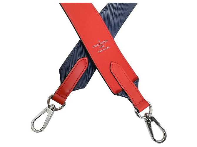 Tracolla in pelle Epi bicolore Louis Vuitton Rosso Blu navy - vista 4