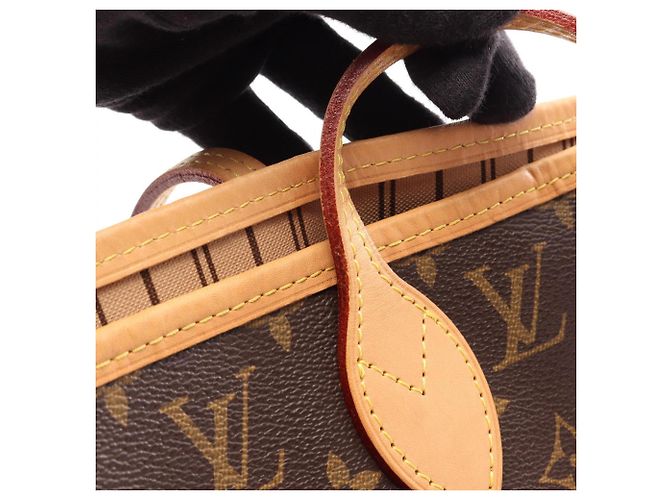 Borsa Tote Louis Vuitton Neverfull MM Marrone - vista 7