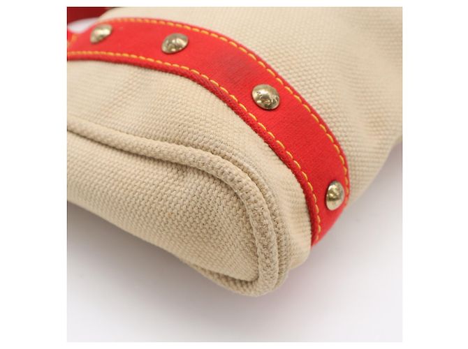 Borsa Louis Vuitton Antigua Cabas PM Rosso Beige - vista 10