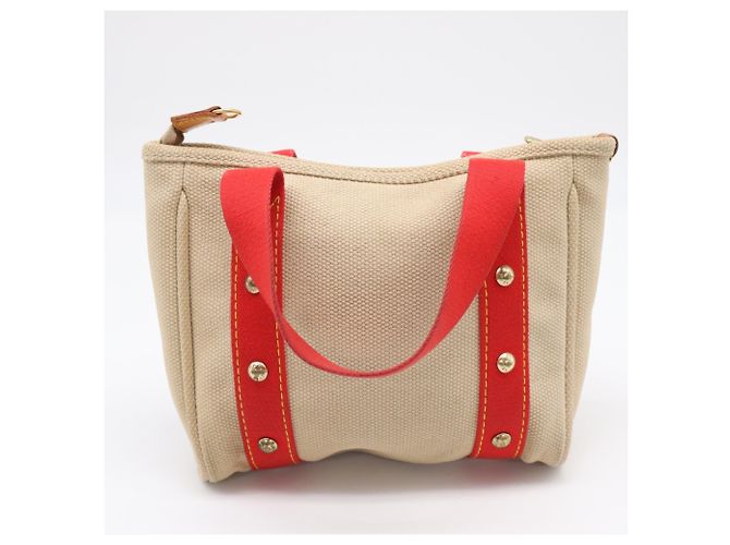 Borsa Louis Vuitton Antigua Cabas PM Rosso Beige - vista 2